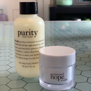 Philosophy travel facial cleanser and moisturizer